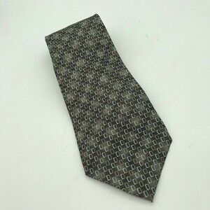 Stafford Luxury Designer Abstract Tan Brown Long Necktie - 100% Silk Tie 58 inch